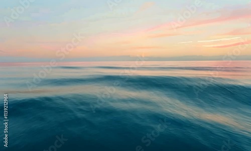 Serene Seascape at Dawn: A Pastel Dream
