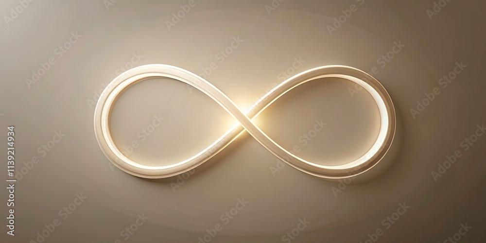Fototapeta premium Minimalist Circle Infinity Logo Design: Abstract Connection Symbol, Endless Loop, Circular Pattern