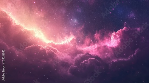 Abstract starlight and pink and purple clouds stardust, blink, background