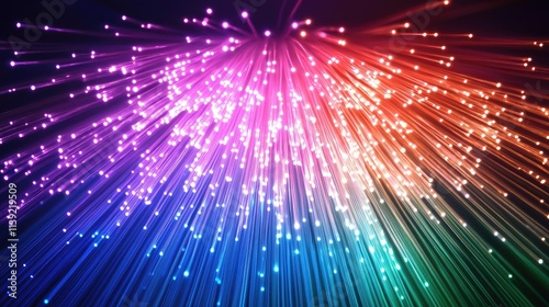 colored electric cables and led. optical fiber, intense colors, background for technology