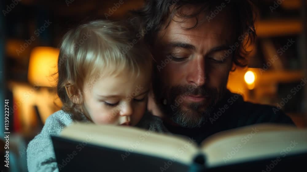 Father and daughter sharing a book in a warm, cozy living room, enjoying quality time and fostering a love for reading Father and daughter sharing a book in a warm, cozy living room, enjoying quality time and fostering a love for reading