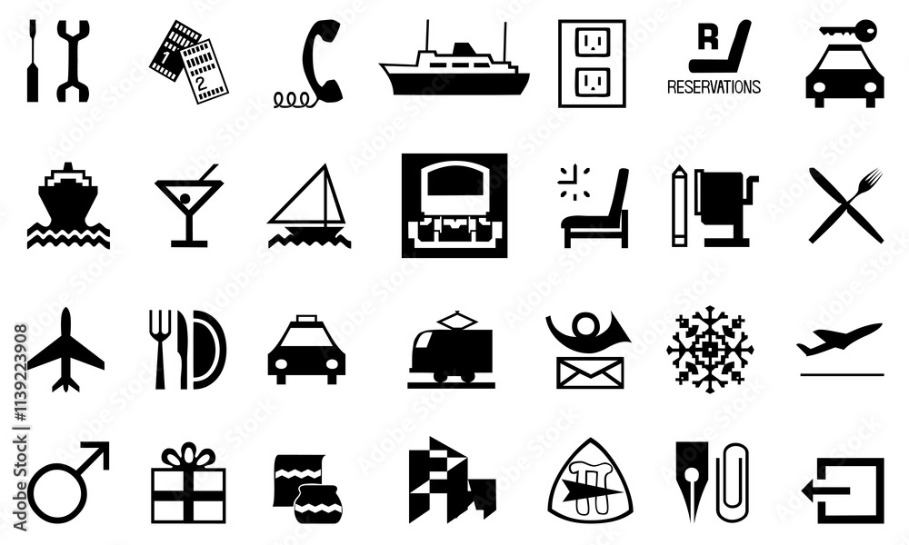 Fototapeta premium Public signage icon collection