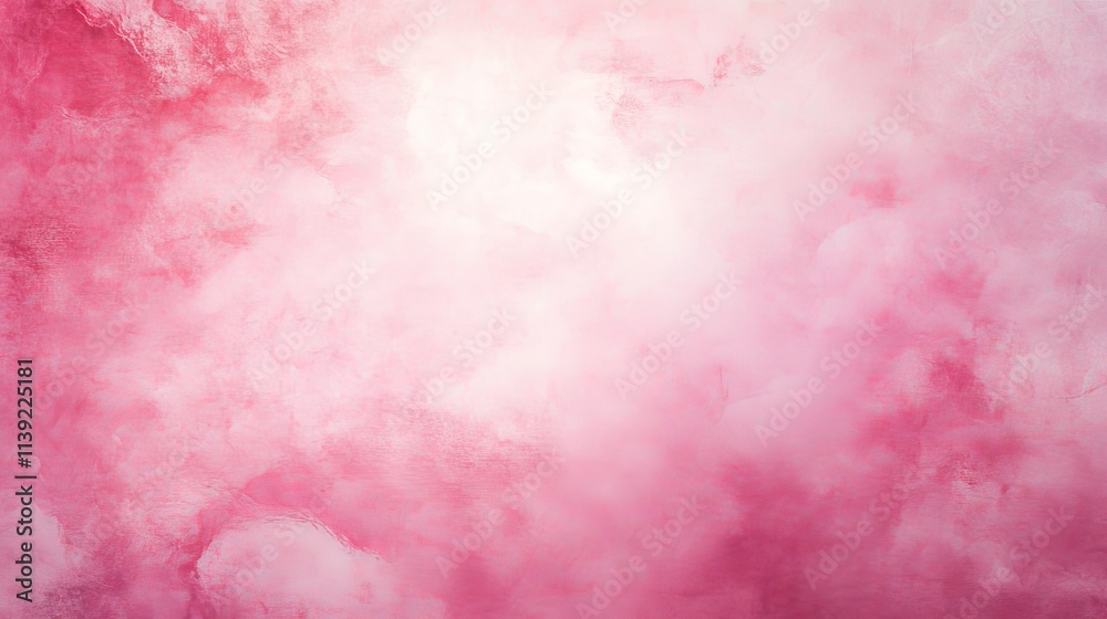 Obraz premium Soft pastel pink vintage textured paper background with old marbled grunge border, subtle antique design, and a cloudy white center