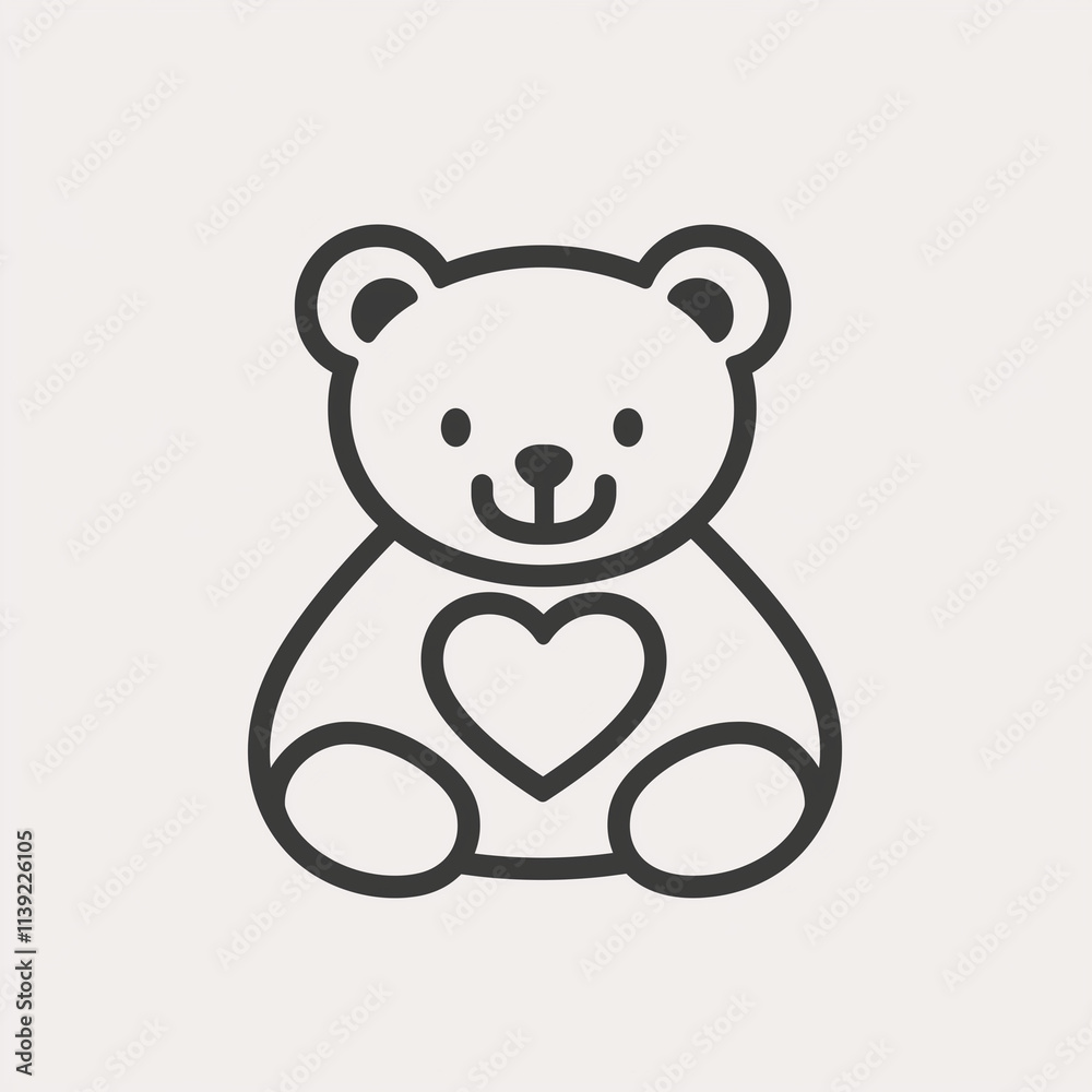 Fototapeta premium A teddy bear is sitting with a large red heart in its paws