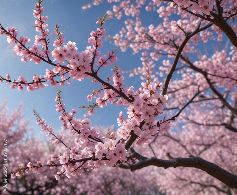 multiple branches with cherry blossoms in full bloom on a tree, blossoming flowers, pink flowers blooming multiple branches with cherry blossoms in full bloom on a tree, blossoming flowers, pink flowers blooming