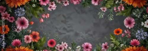 Naturalistic Floral Background with Realistic Circles of Nature , organic, botanical, natural beauty