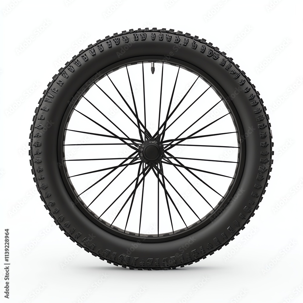 A black bicycle tire with thick treads, designed for durability and traction, displayed against a white background. A black bicycle tire with thick treads, designed for durability and traction, displayed against a white background.