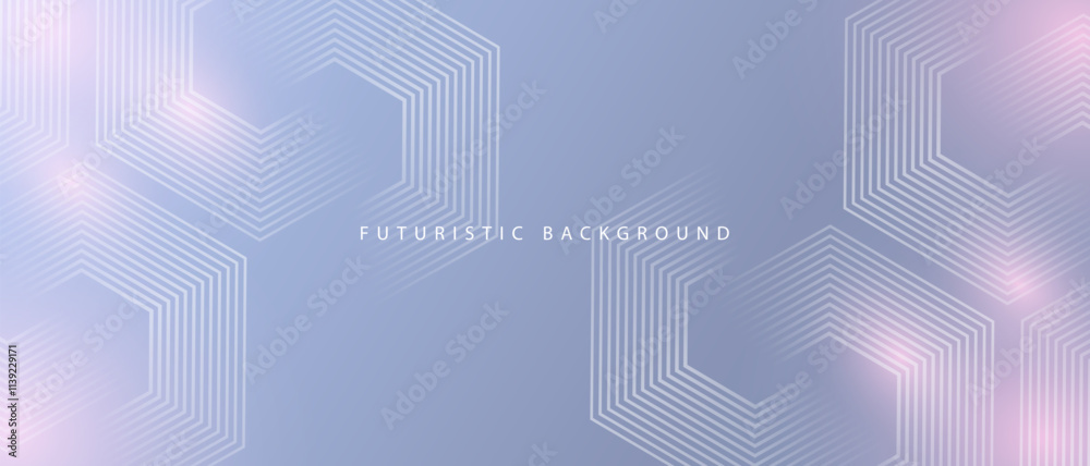 Obraz premium Abstract blue modern background with hexagon elements. Digital technology concept. vector illustration