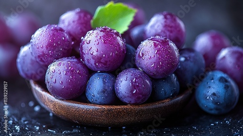 Wallpaper Mural Vibrant Purple or Blue Grapes: A Colorful Delight Torontodigital.ca