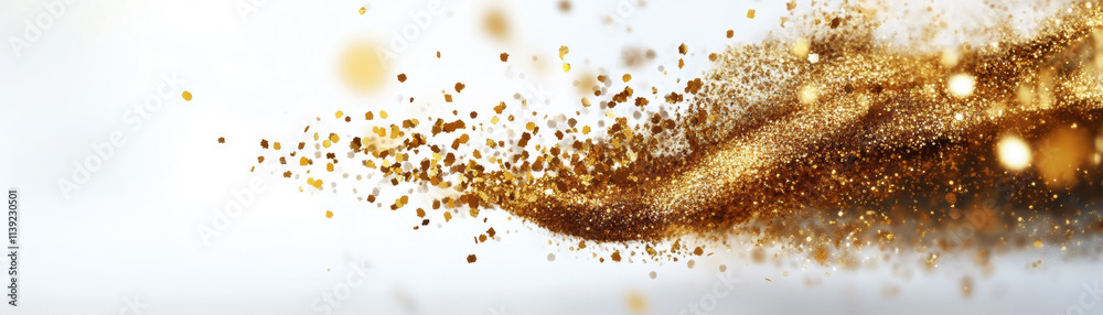 Dynamic golden particles flowing in abstract motion digital art modern design minimalist style close-up view beauty and elegance Dynamic golden particles flowing in abstract motion digital art modern design minimalist style close-up view beauty and elegance