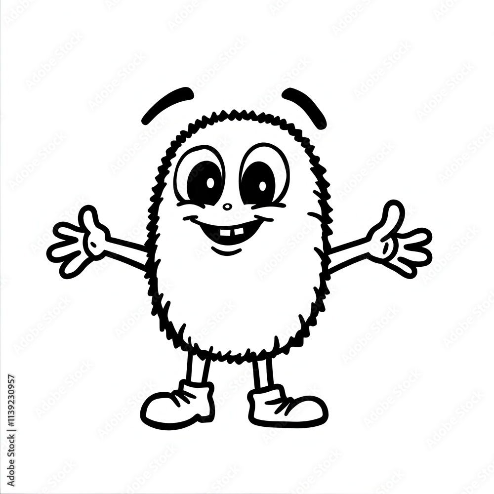 Friendly Monster with Open Arms Smiling Friendly Monster with Open Arms Smiling