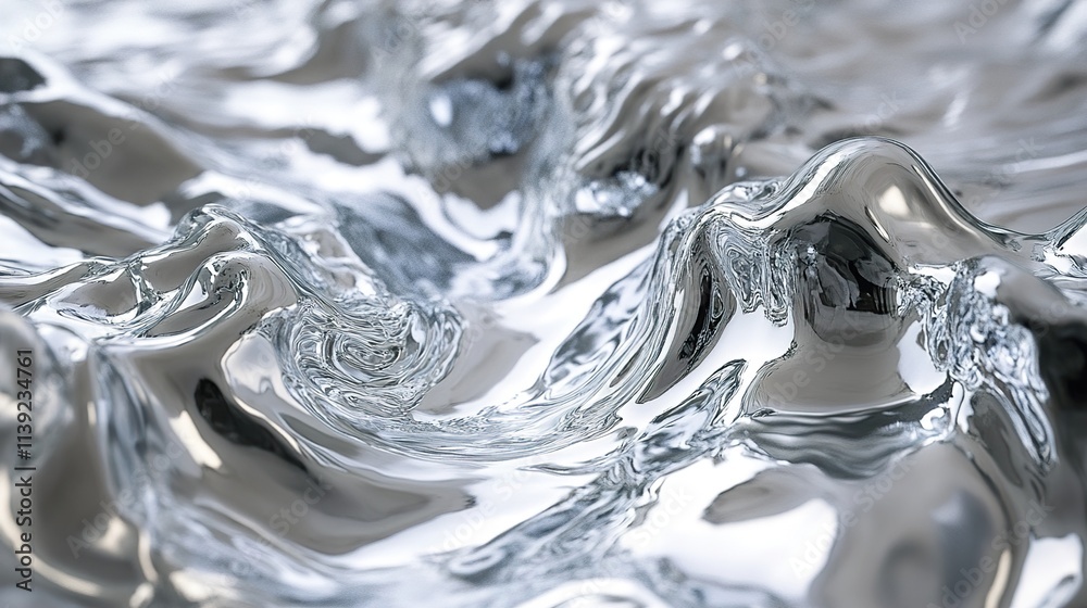Liquid Metal Abstract: Chrome Flow Texture Liquid Metal Abstract: Chrome Flow Texture