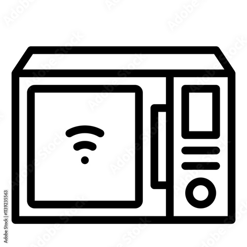 Smart microwave outline icon for IoT based kitchen automation