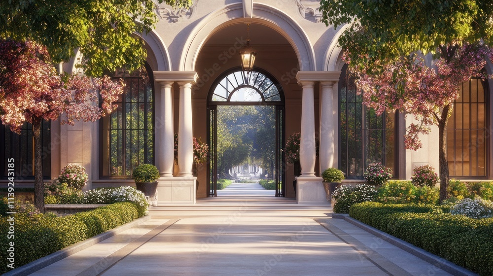 Elegant Estate Entrance: A Luxurious Pathway to Tranquility Elegant Estate Entrance: A Luxurious Pathway to Tranquility
