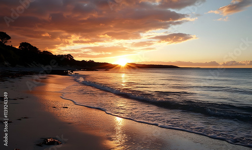 evening atmosphere at the beach of Penneshaw photo