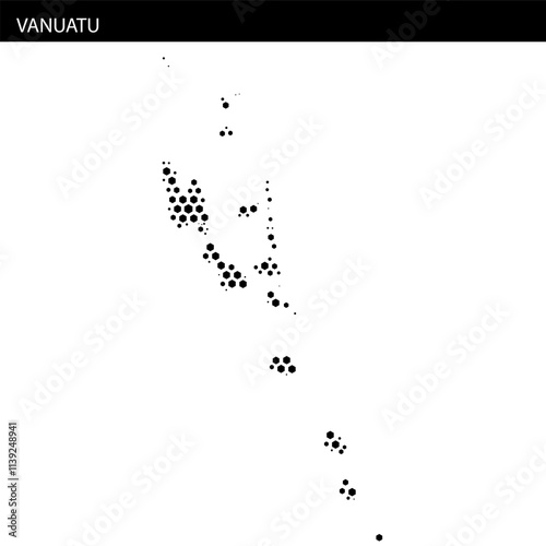 Vanuatu map outline showcasing the geographical features and island locations