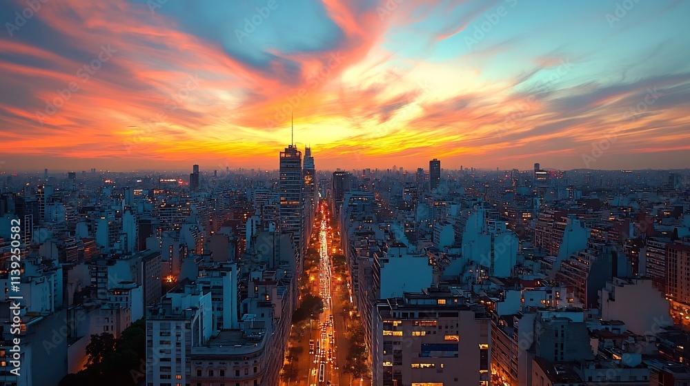 Obraz premium Smart City Community Reflected in Buenos Aires Skyline