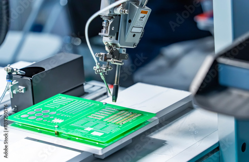 soldering iron tips of automated manufacturing soldering and assembly pcb board
