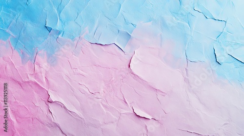 Pastel pink and blue textured blank paper background with subtle watercolor gradient creating a soft, dreamy abstract canvas for design projects photo