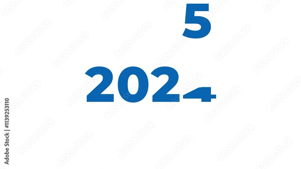 Happy New Year 2025, 2024 to 2025 transition with bounce effect animation, green screen background Happy New Year 2025, 2024 to 2025 transition with bounce effect animation, green screen background