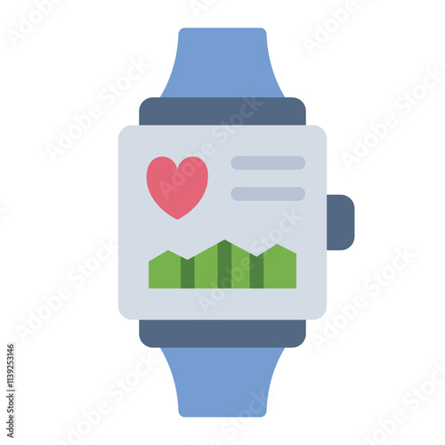 Smartwatch flat icon representing IoT wearable technology