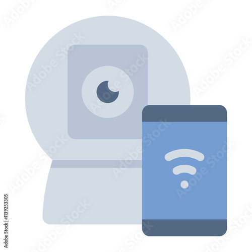 CCTV flat icon for IoT based security and monitoring systems