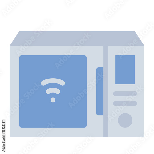 Smart microwave flat icon for IoT based kitchen automation