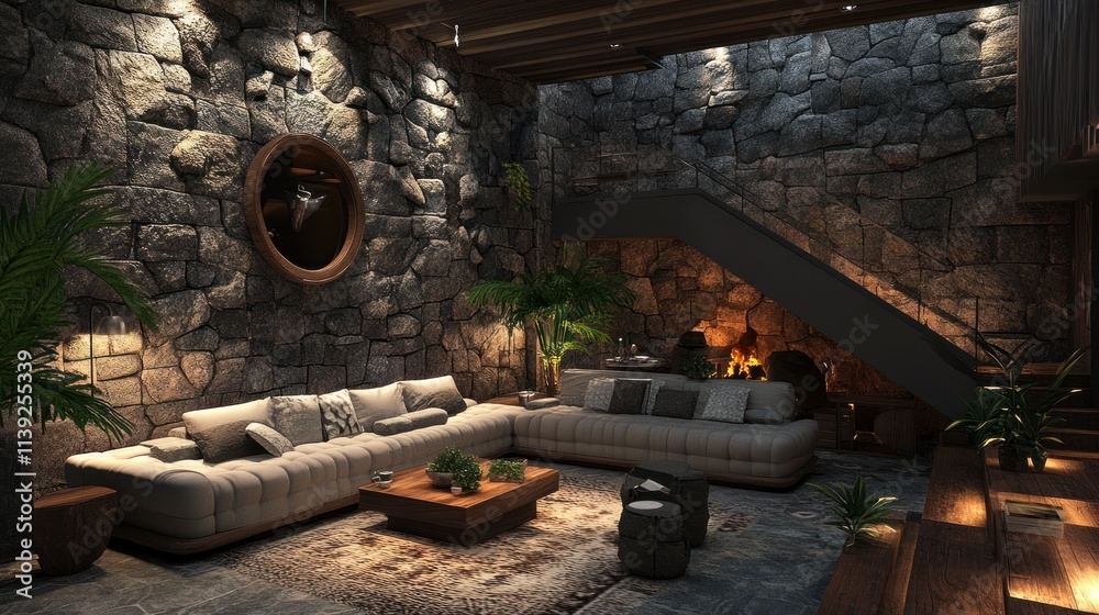 Luxury Stone Living Room Interior Design Luxury Stone Living Room Interior Design