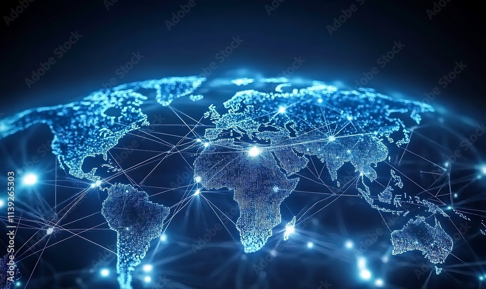 digital world map, Generative Ai digital world map, Generative Ai