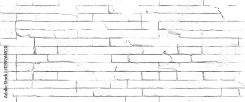 Vector damage white brick wall seamless background texture for backdrop design.