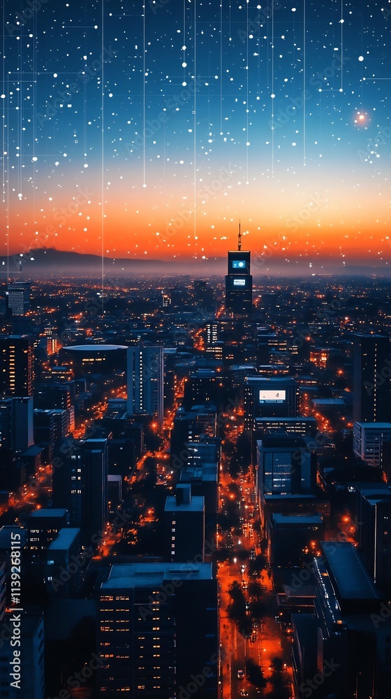 Fototapeta premium Smart City Johannesburg Digital Alumni Community and Urban Technology