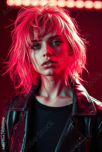Young Lady with Pink Hair