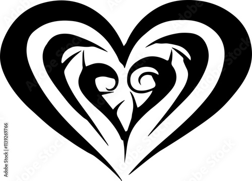 Modern Tribal Heart Art