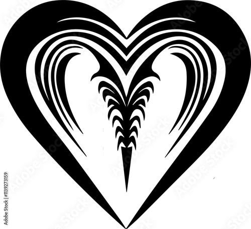 Tribal Heart Designs: Bold, intricate patterns featuring hearts inspired by tribal art for unique designs