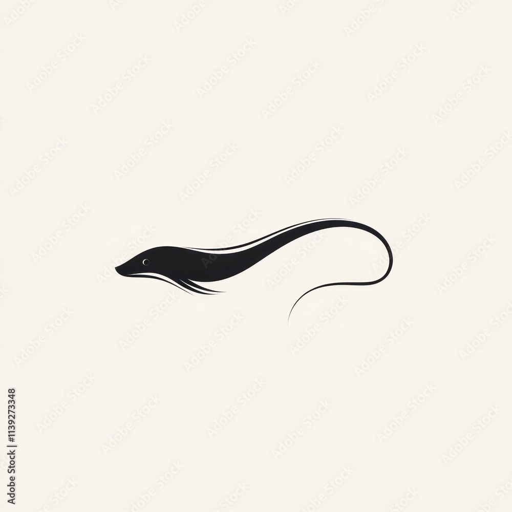 Abstract minimalist black lizard illustration. Abstract minimalist black lizard illustration.