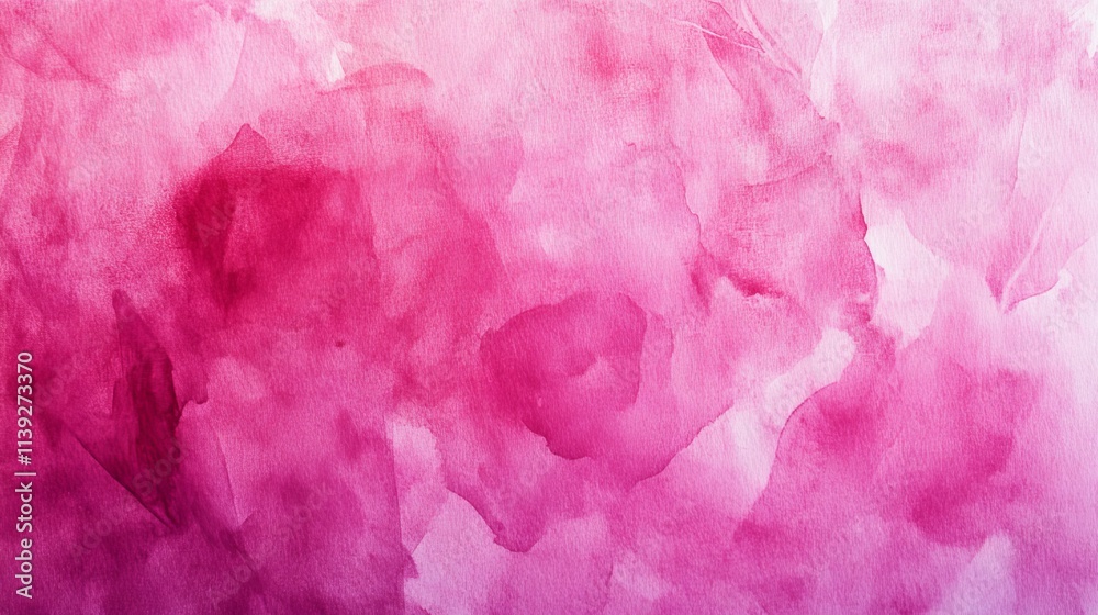 Fototapeta premium Abstract pink magenta watercolor background texture banner, vibrant painted paper with fluid brushstrokes, modern artistic backdrop in trending 2024 color tones