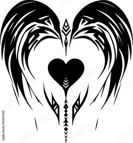 Tribal Heart Designs: Bold, intricate patterns featuring hearts inspired by tribal art for unique designs