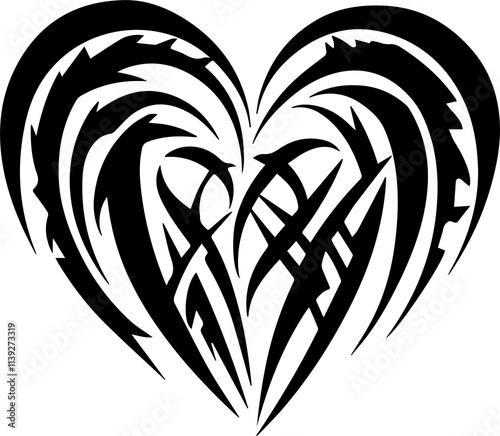Tribal Heart Designs: Bold, intricate patterns featuring hearts inspired by tribal art for unique designs