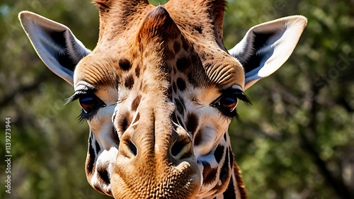 Magnificent Giraffe Portrait: A Close-Up Encounter with Gentle Giant