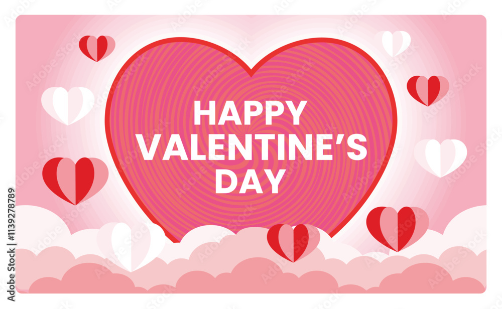 Valentine's Day card with a heart shape on a pink background. Valentine's Day card with a heart shape on a pink background.