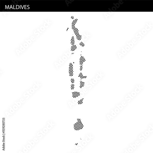 Maldives illustrated map showcasing unique island formations and turquoise waters