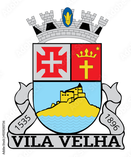 Coat of arms of the city of Vila Velha. Vector illustration