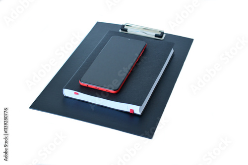 Isolated office employee items.