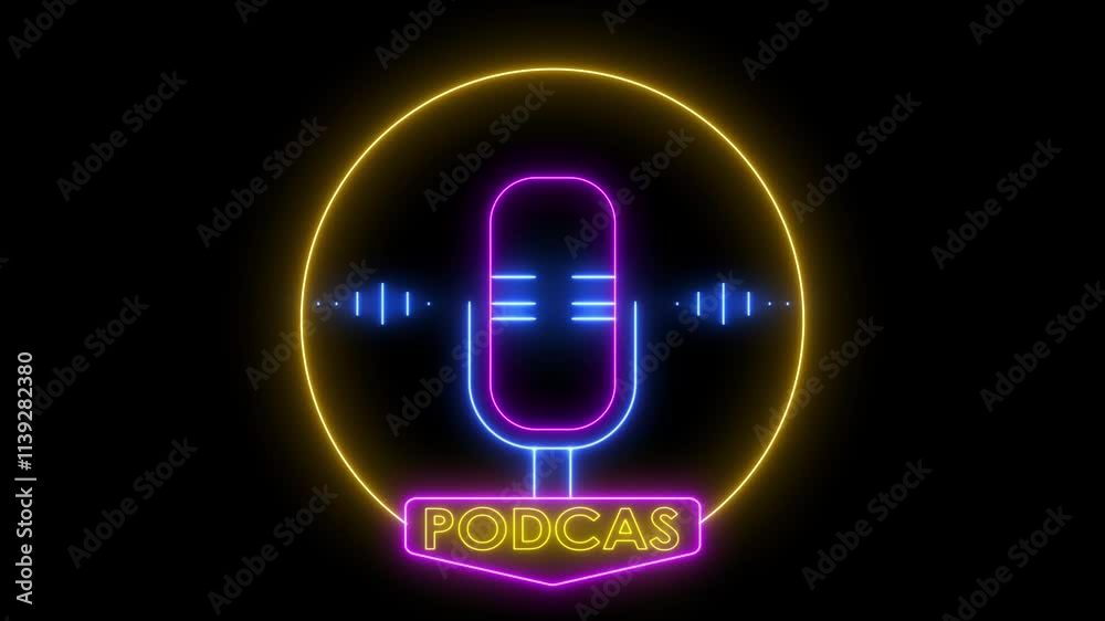 podcasts logo neon animated logo podcasts neon background neon icon 4k looping podcasts logo neon animated logo podcasts neon background neon icon 4k looping