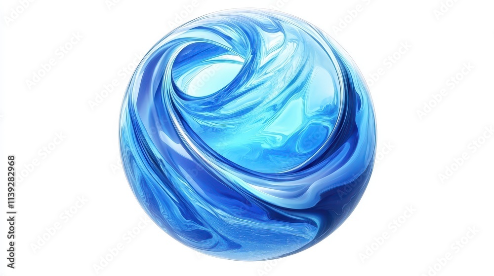 Hyperrealistic Blue Energy Sphere Illustration Hyperrealistic Blue Energy Sphere Illustration