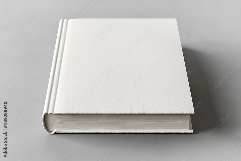 Blank White Hardcover Book on a Simple Gray Background Mockup for Design Projects Blank White Hardcover Book on a Simple Gray Background Mockup for Design Projects