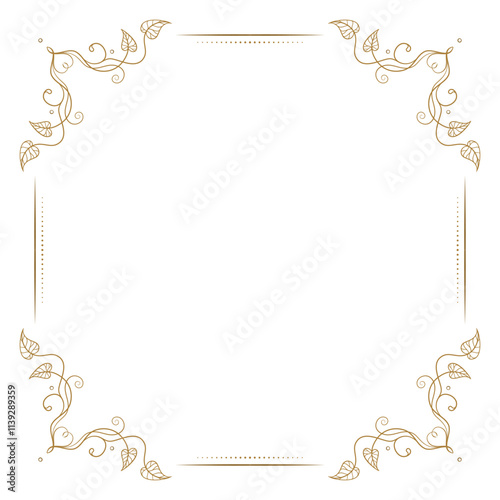 Delicate vintage style square floral frame, perfect for a variety of invitations, cards, or decorative purposes.  photo