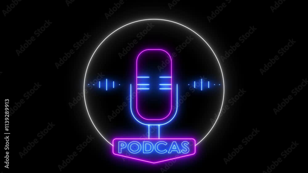 podcasts logo neon animated logo podcasts neon background neon icon 4k looping podcasts logo neon animated logo podcasts neon background neon icon 4k looping