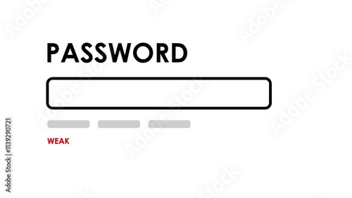 password strength level animated password strength level password weak medium strong 4k looping green screen