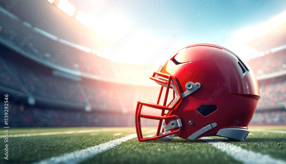american football helmet on stadium background american football helmet on stadium background